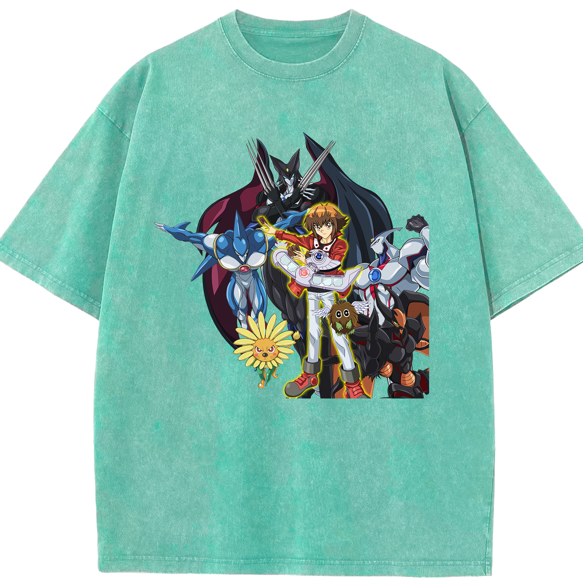 （画像用） 遊☆戯☆王 Yu-Gi-Oh! 綿100% ヴィンテージ風 半袖Tシャツ（フロントプリント）